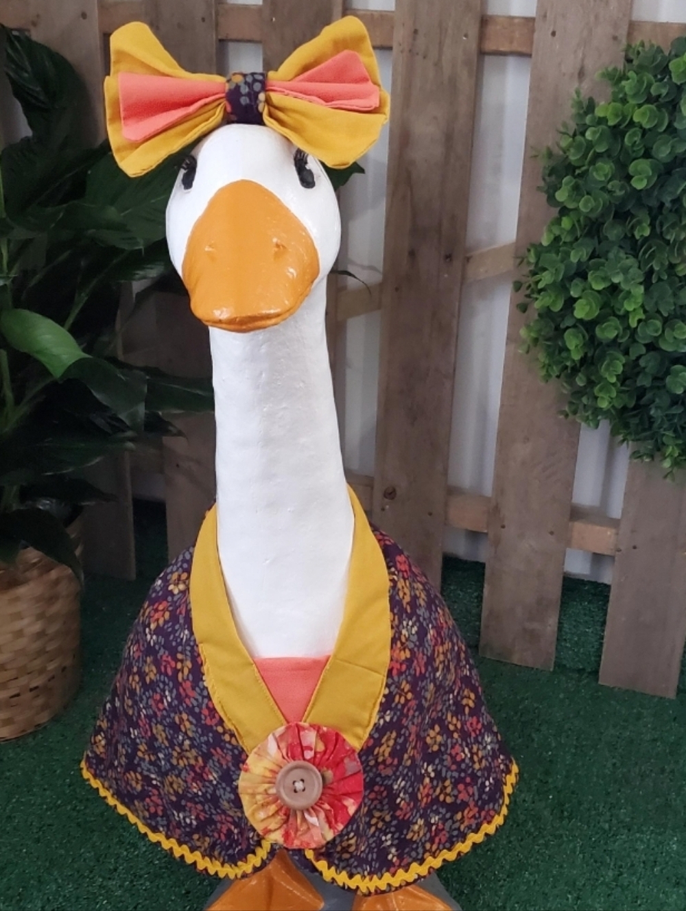 Large Porch Goose Outfit With Matching Bow Homemade New